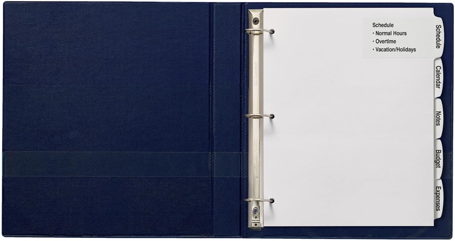 Avery Big Tab Printable Large White Label Dividers for 3 Ring Binders, 5 Tabs per Set, White, Great for Office Supplies, School Supplies, Organizing, and More (20 Sets of 14440)