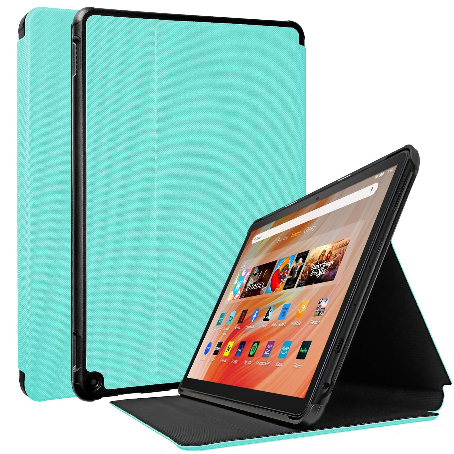 TOKILOCase for (13th Gen, 2023 Release) 10 inch Tablet, N Compatible with Samsung 10.1“ Tablet, Soft PU Leather Case with Adjustable Stand Auto Wake/Sleep, MintGreen