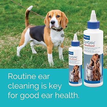 Epiotic Advanced Ear Cleanser|Gentle Ear Cleanser for Dogs and Cats | Neutral pH routine dog ear wash and cat ear cleaner dries wet ears, cleanses wax & debris to smell fresh and clean