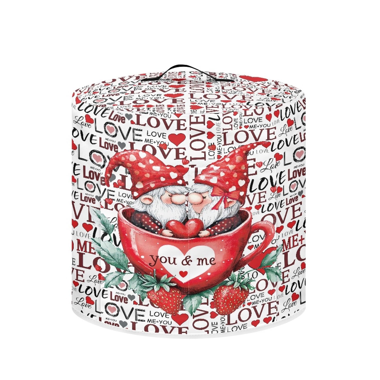 NETILGEN Valentines Day Dust Cover Compatible with 8 qt Electric Pressure Cooker Rice Cooker and Air Fryer Insulated Cloth Cover Keep Appliance Clean Home Decorations,I Love You