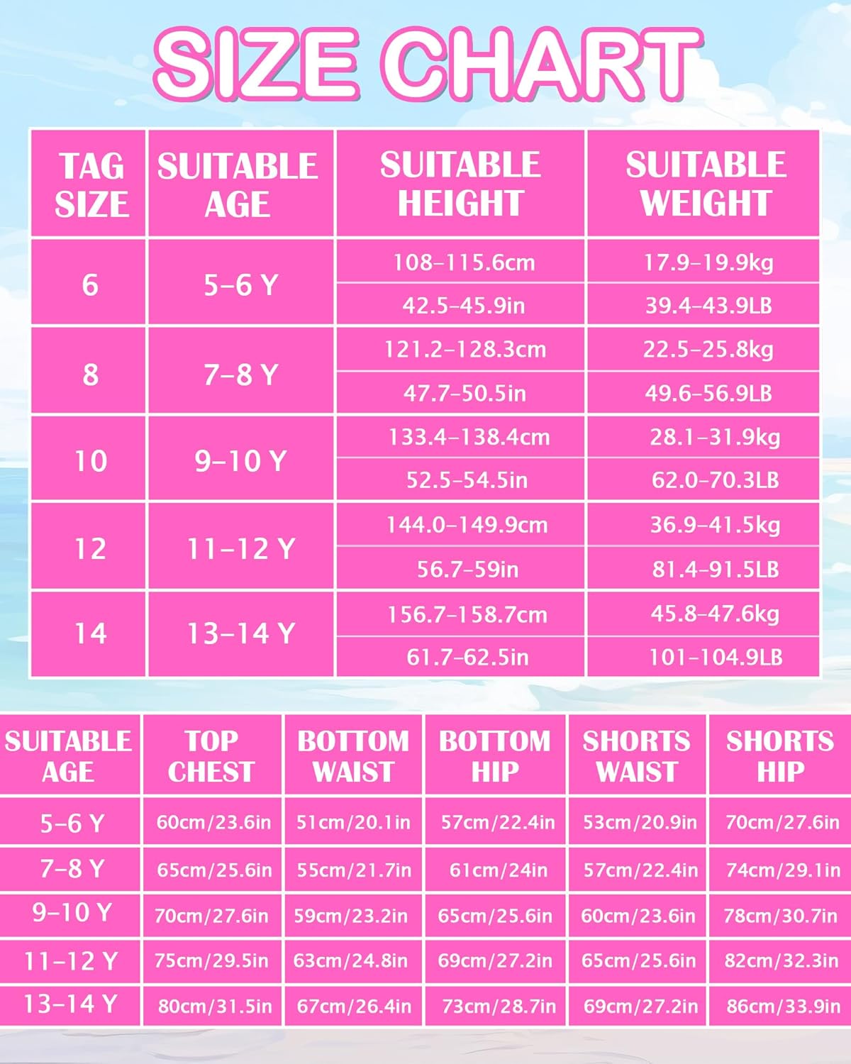 Girls Swimsuit 3 Piece Tankini Bathing Suit Set Summer Racerback Top Girls Bikini Swimwear with Shorts 6-14 Years - Image 5