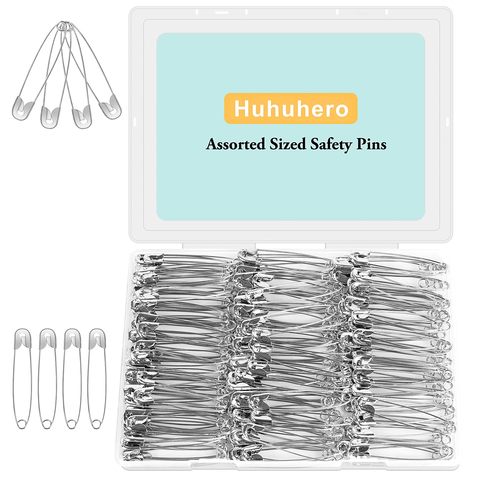 Huhuhero 200PCS Large Safety Pins, 2.2 Inches Heavy Duty for Clothes Sewing