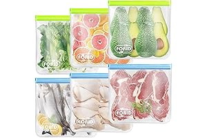 Reusable Freezer Bags Large: Leakproof, Extra Thick Gallon Bags for Meal Prep, Storage, & Travel