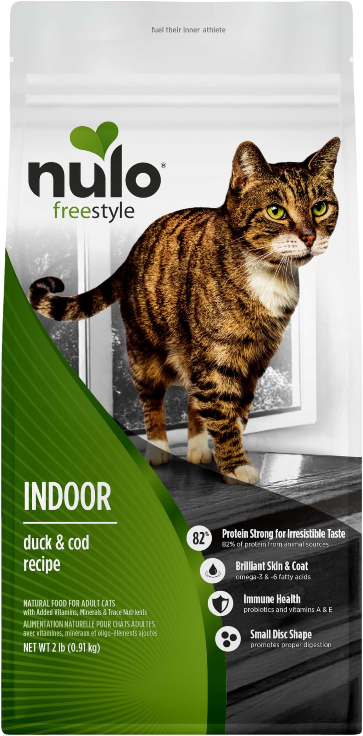 Freestyle Dry Cat Food Indoor - Duck & Cod, High Protein Grain-Free Dry Cat Food, Natural Kibble with Probiotics and Omegas Fatty Acids, 2lb Bag