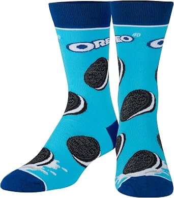 Cool Socks Novelty Crew Socks Mens Womens, Oreo Cookies, Graphic Print, Large