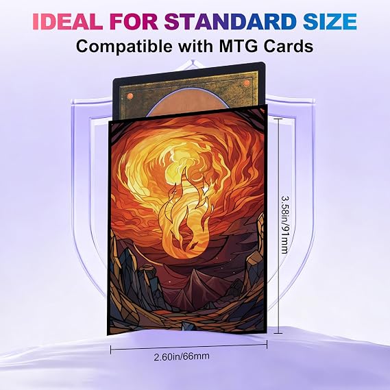 UAONO MTG Card Sleeves 100ct - Mountain - Art Card Sleeves Deck Protector, Clear Front & Matte Textured Back, Sleeves for Magic The Gathering, Basic Lands Series
