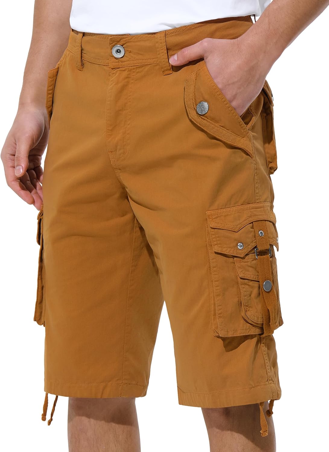 Mens Cargo Shorts Casual Shorts Hiking Shorts Below Knee Relaxed Fit Multi Pockets Running Joggers Outdoor Mens Shorts - Image 2