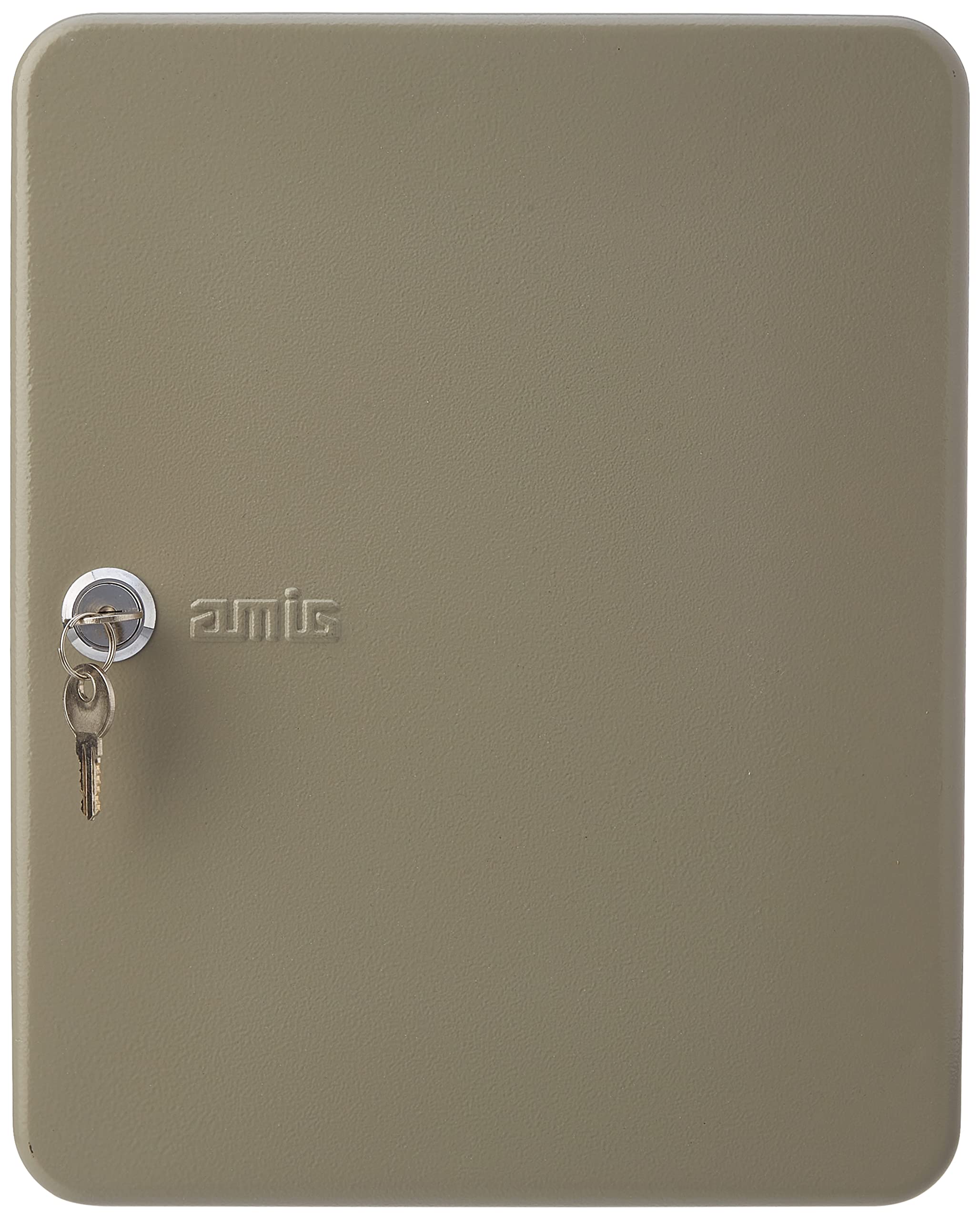 Amig - Caja Portallaves de Pared Mod.2172 de Acero Acabado en Gris Epoxi con Cerradura de Seguridad y 2 Llaves en Bruto - Cuelgallaves con Capacidad para 93 Llaves - Medidas: 300 x 240 x 80 mm