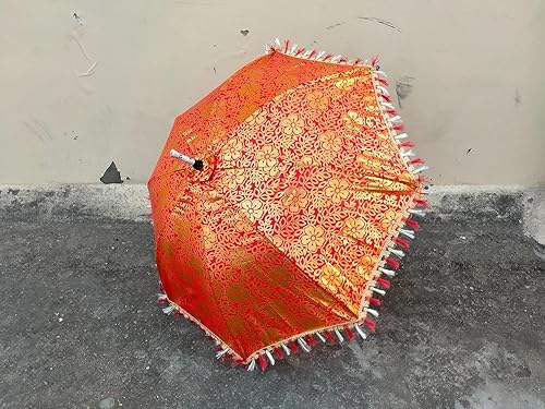 Miniatura 5 de ARISE EXPORT, 5 Uds. Lote (Paraguas de seda) Paraguas de boda indio hecho a mano, sombrillas vintage, paraguas de algodón, hecho a mano, indio, de