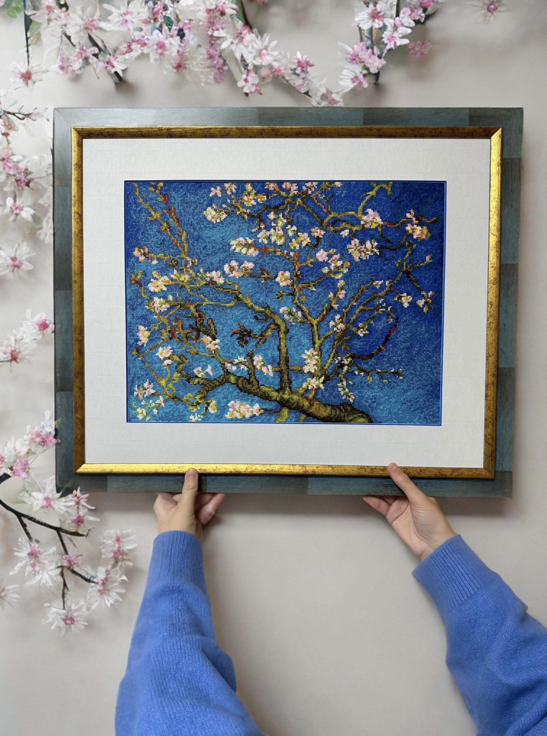 RIOLIS Counted Cross Stitch Kit 40x30 - Almond Blossom Painting (14 Count)'