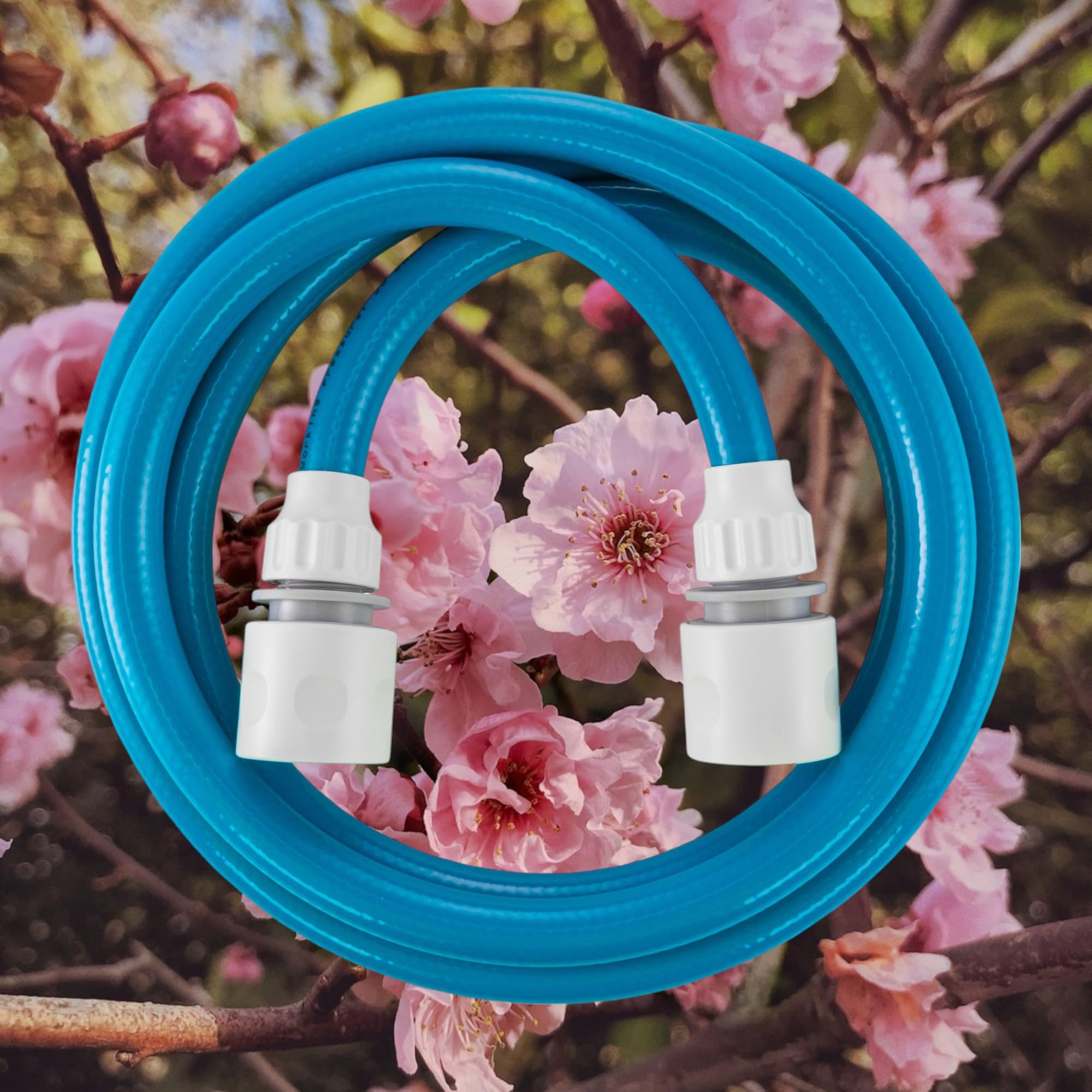 10mm Blue portible Flexible Drinking Water Hose+2 x Universal connectors,Ideal for Camping,caravans,Boats and Mobile homes4 ply Kink Resistant not tainting Hose (5m) - Image 2