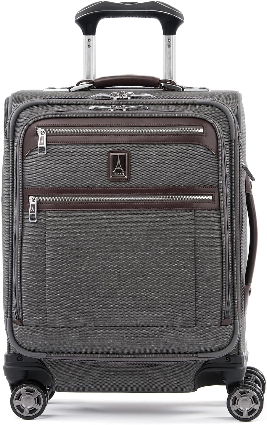 Travelpro Platinum Elite Softside Expandable Carry on Luggage, 8 Wheel Spinner Suitcase, USB Port, Men and Women, International, Vintage Grey, Carry On 19-Inch - Image 4