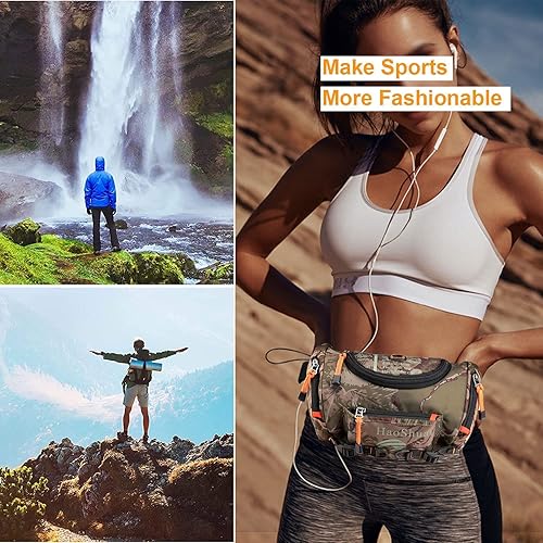 Miniatura 7 de Riñonera impermeable para exteriores, con correa ajustable, para viajes, montañismo, senderismo, viajes, campamento, ciclismo, correr, Verde,