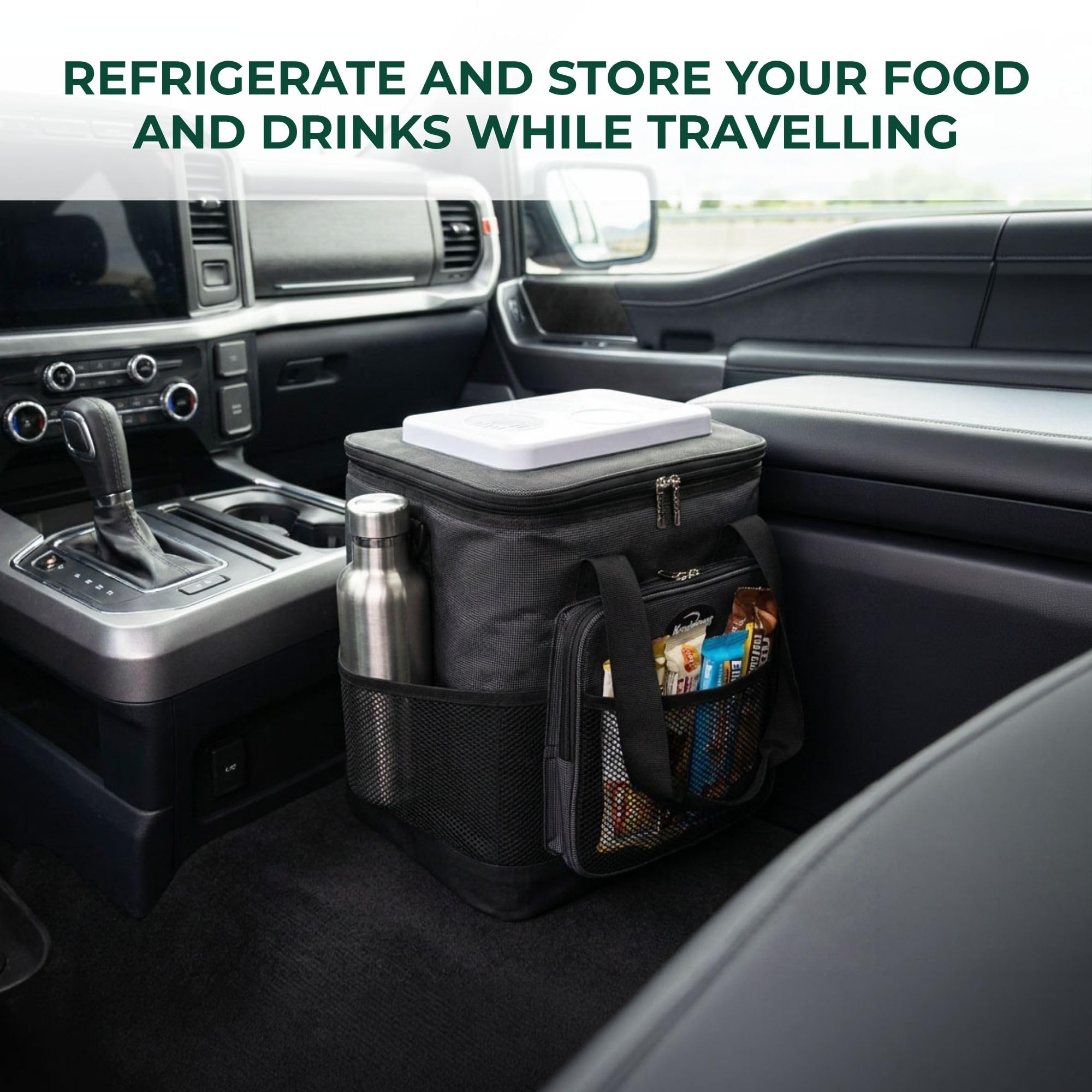 Koolatron Termoelettrico Iceless 12 V Cool Box 13 L, Dispositivo di raffreddamento portatile con cavo di alimentazione CC, tracolla regolabile, stoccaggio del cavo, viaggio di Pesca