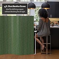 Vista 89 de Red Lantern Pantalla de onda de bambú corta de 4 pies - Blanco