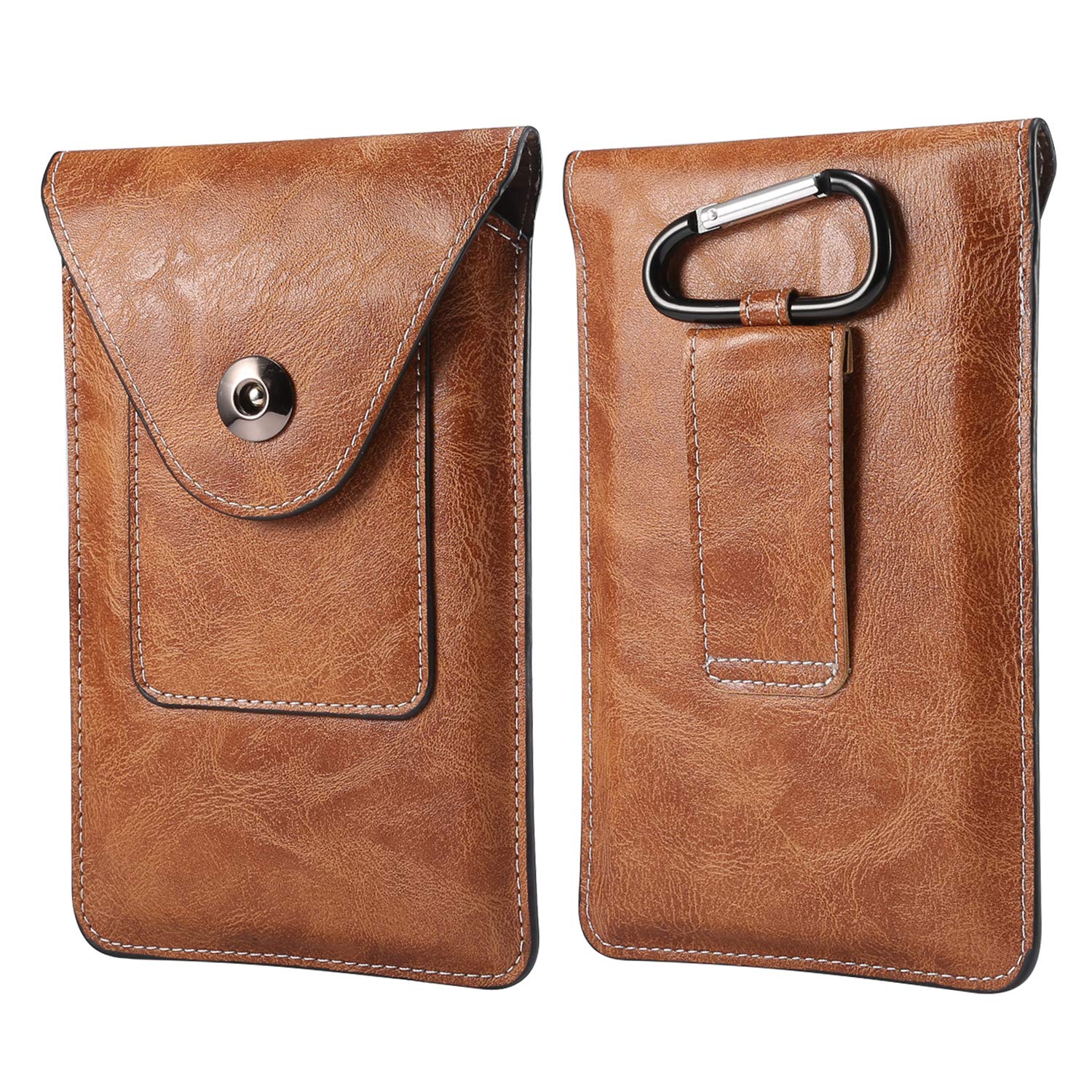 Sac de Téléphone en Cuir Homme Noir Pochette Ceinture pour Telephone