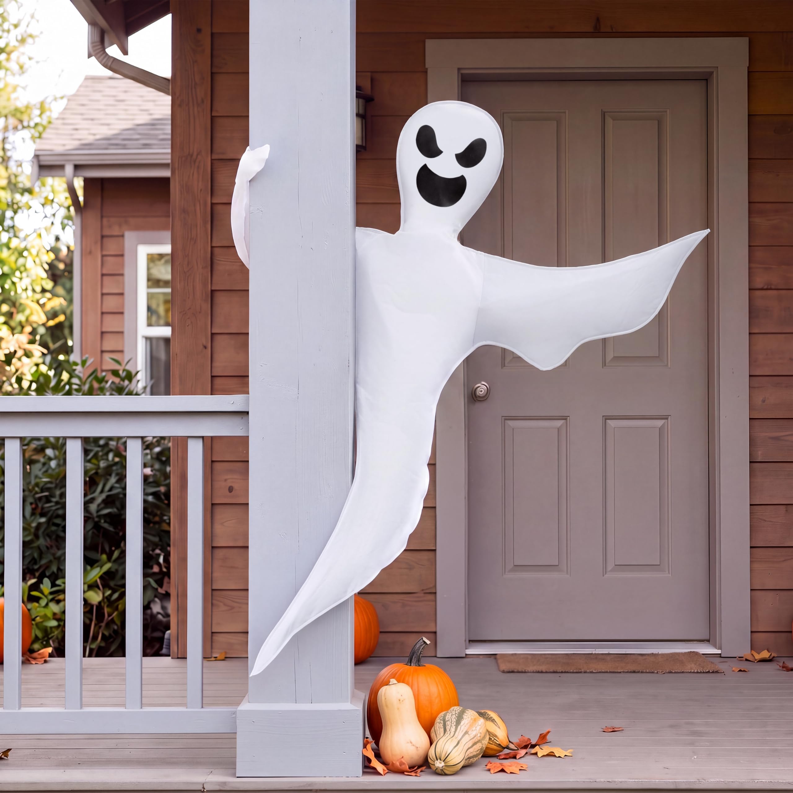 JOYIN 53” Halloween Bendable Tree Wrap Ghost Decoration for Halloween Outdoor, Lawn, Tree, Pillar Decorations, Ghost Party Supplies