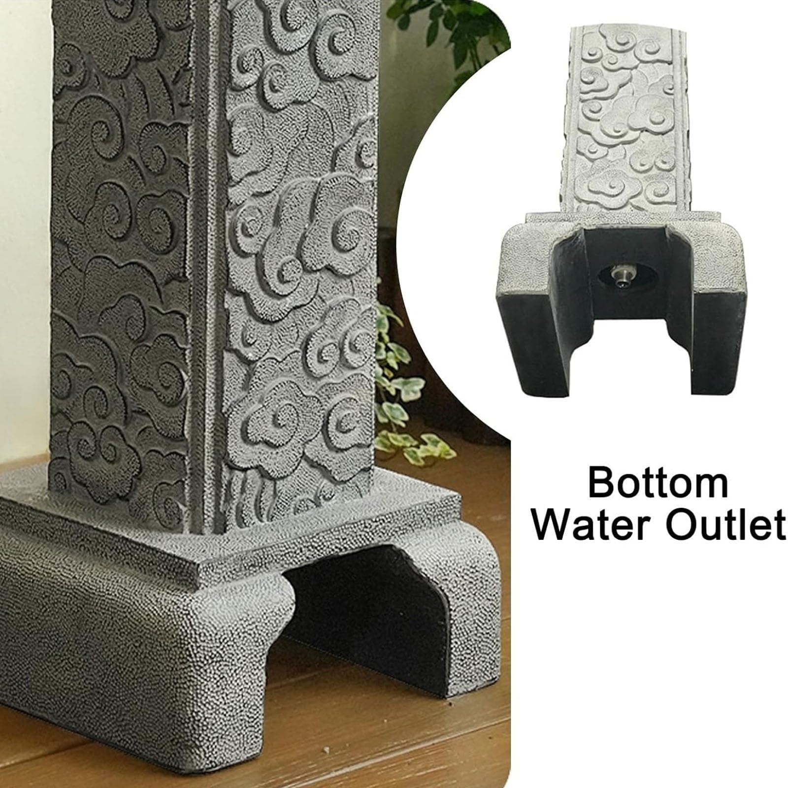 Colonne d'eau Extérieure, Colonne d'eau Extérieure en Acier Inoxydable, Colonne d'eau Carrée Verticale pour Jardin avec Robinet en Cuivre et Robinet D'arrosage, Solution D'arrosage Robuste