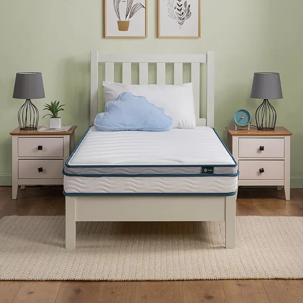 ZINUS 6 Inch Spring Sensation Hybrid Mattress [New Version], Medium Firm Feel, Fiberglass Free, Youth and Guest Bedroom, Mattress in A Box, Twin
