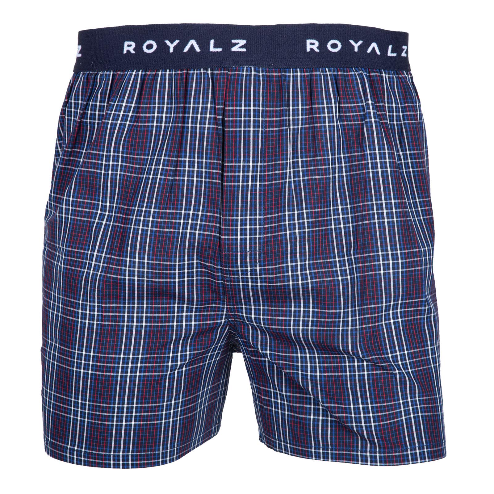ROYALZ Zestaw 5 par bokserek w stylu amerykańskim dla mężczyzn, majtki w kratkę, niebieskie, klasyczne, zestaw 5 sztuk, bielizna dla chłopców