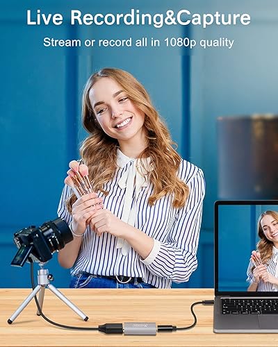 Miniatura 5 de Tarjeta de captura de vídeo YCBUENO, 4K HDMIhembra a USB3.0hembra Full HD 1080P60fps, tarjeta de captura HDMI para transmisión en vivo, DSLR,