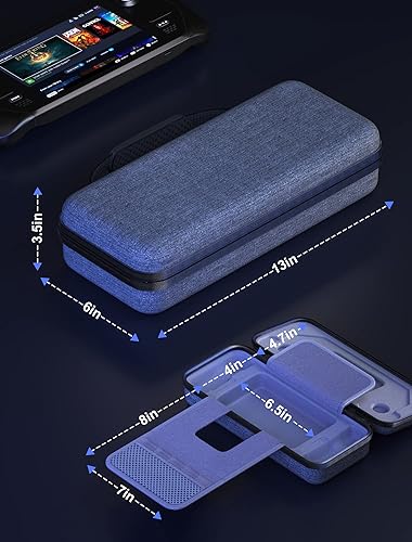 Miniatura 2 de Funda de transporte para consola de cubierta de vapor bolsa de almacenamiento portátil de carcasa dura protectora con bolsillos para cargador de CA