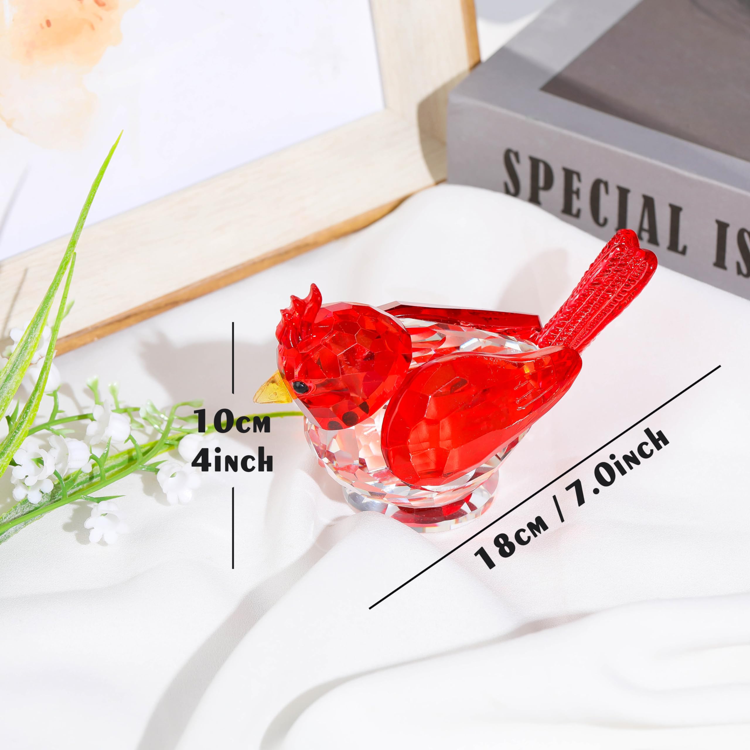 水晶,クリスタルガラス ,花瓶 ,花器,鳥の彫刻 Amazon.com: Qianwei Red Crystal Bird Figurine Collectible
