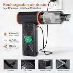F32MAX Compressed Air Duster-150000RPM Super Power Electric Air Duster and Vacuum Cleaner & Bag Vacuum Sealer 3-in-1,for PC Keyboard Cleaning, Car Interior Cleaning. | compressed air vacuum with brushless motor,3-speed/multiple nozzles,for cleaning c