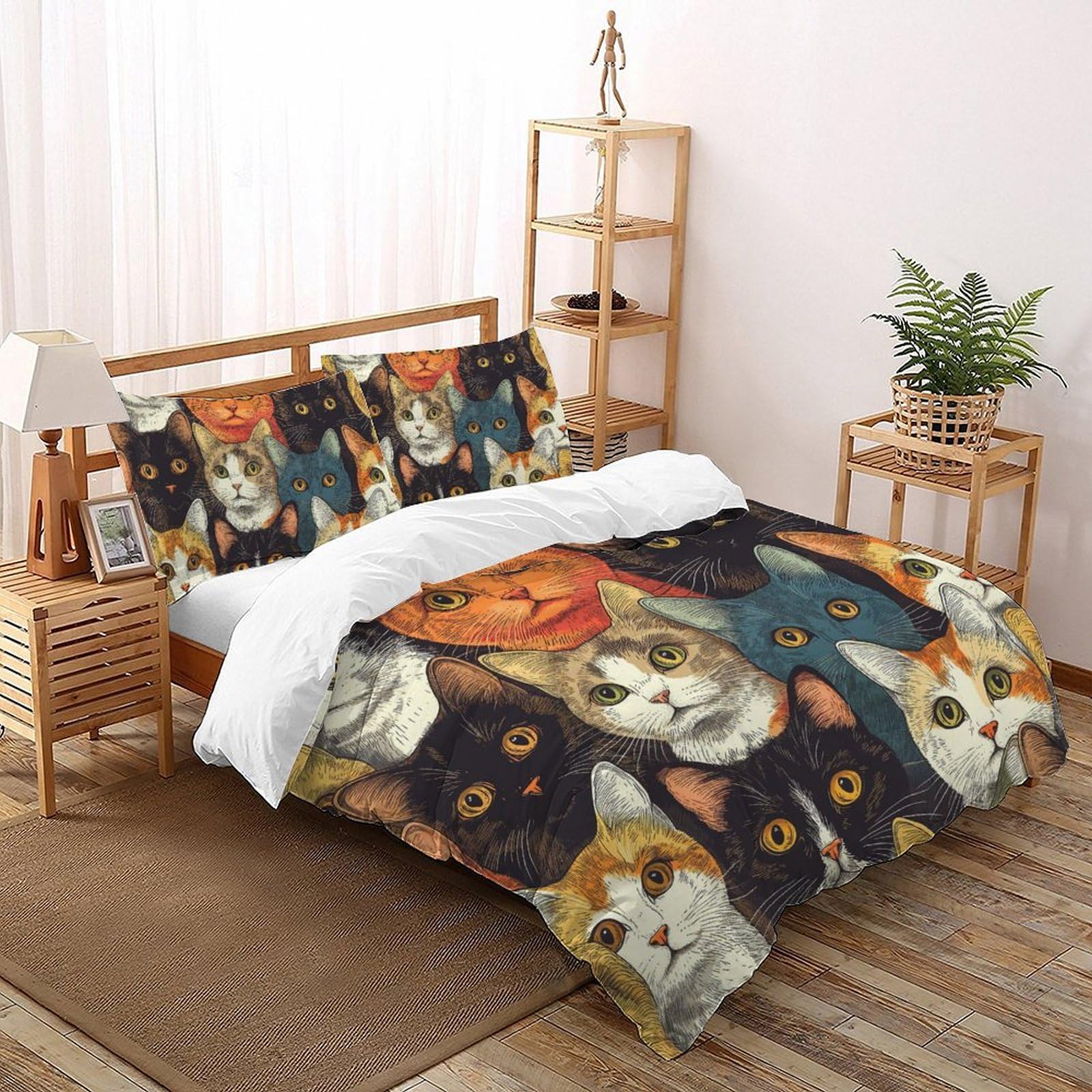 Parure de lit chat animaux imprimés pour partager des nuits douces en famille