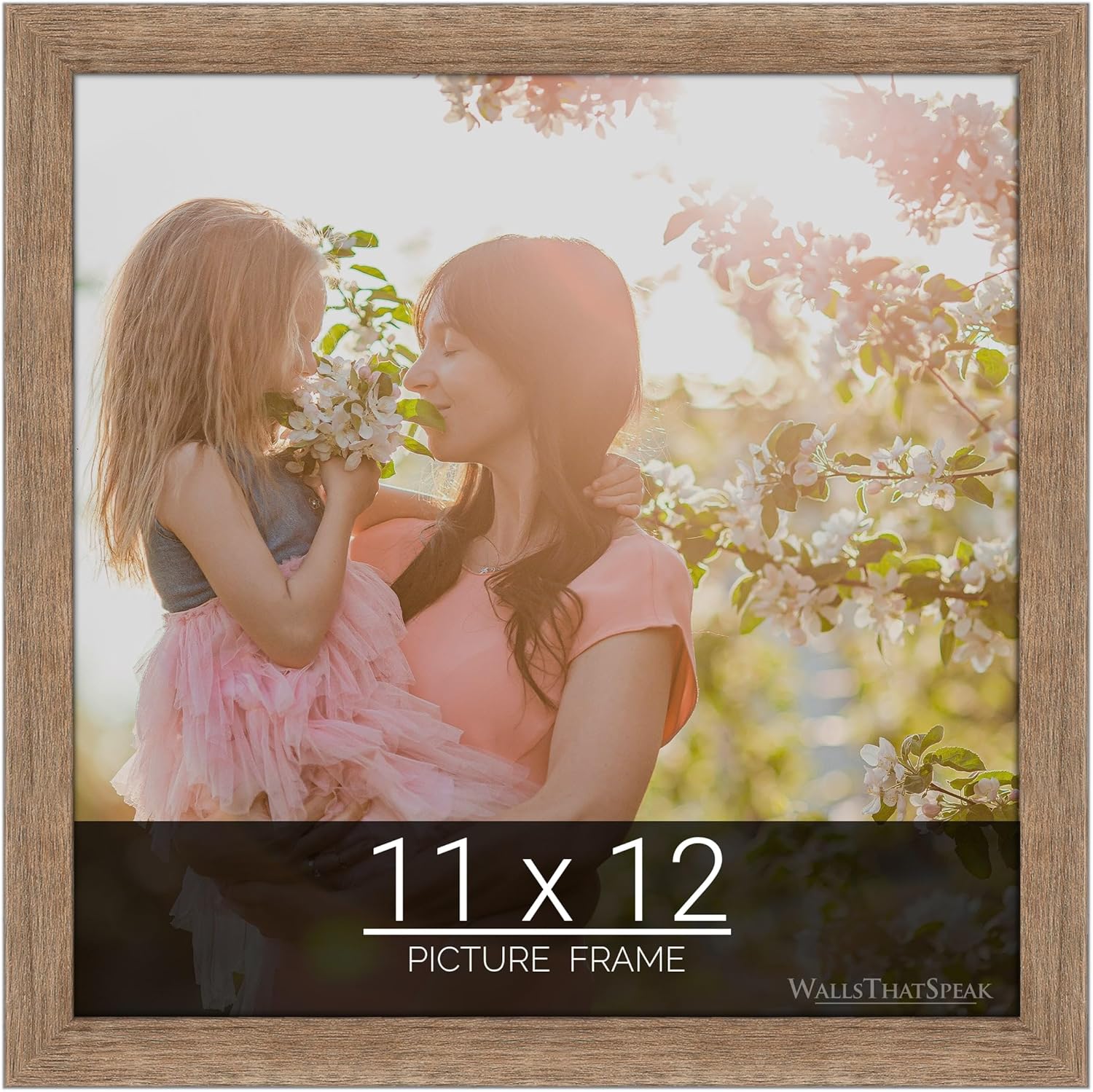 wallsthatspeak 11x12 Brown Barnwood Picture Frame for Puzzles Posters Photos or Artwork