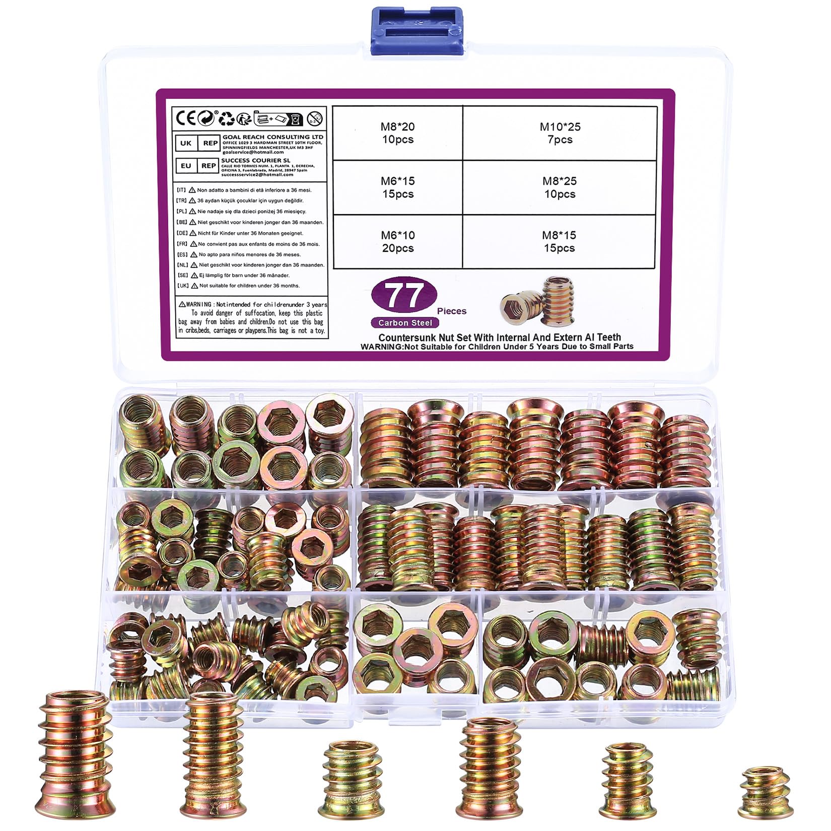 10-50P M4 M5 M6 M8 M10 Filettatura In Lega Di Zinco Per Inserto In - Foto 7