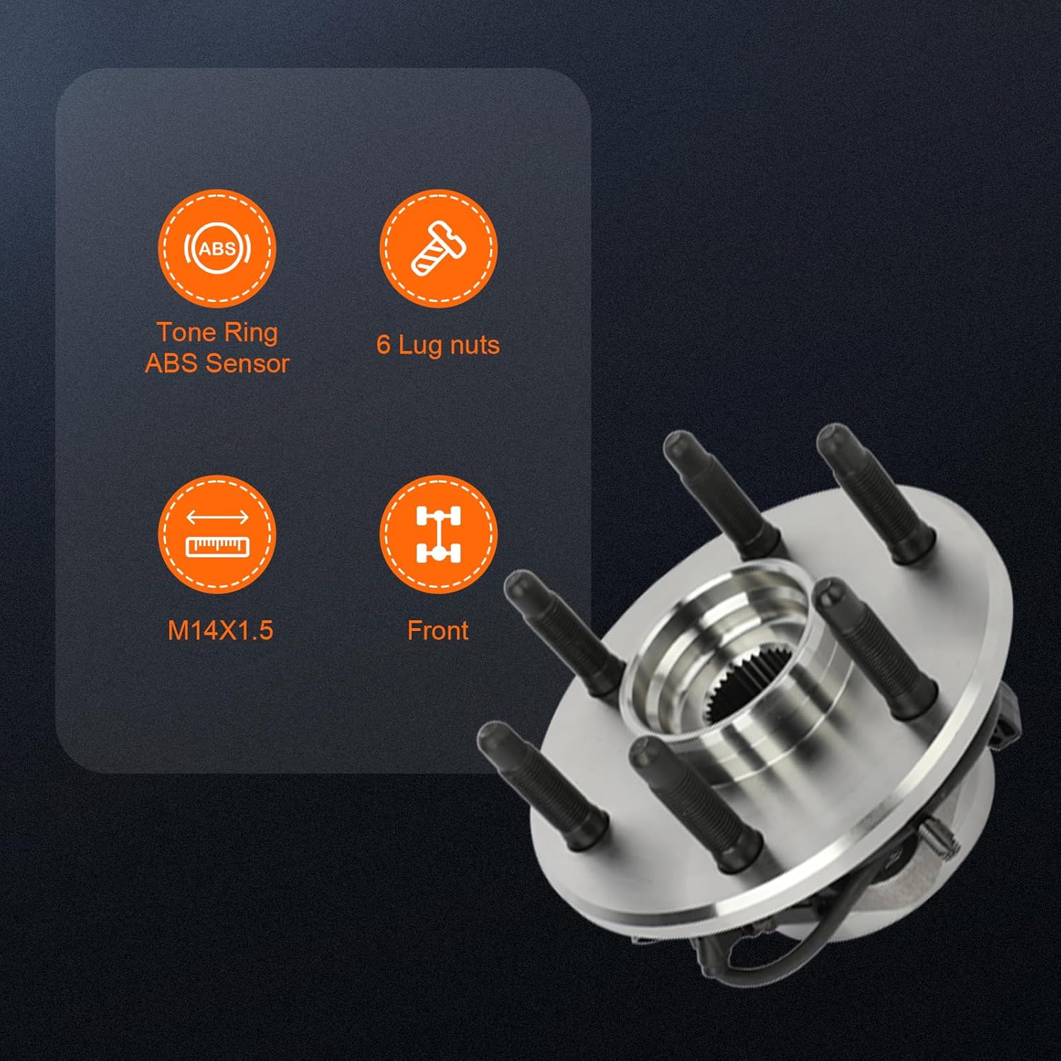 OCPTY Front Wheel Bearing and Hub Assembly Premium 515036 2003-2013 for GMC Savana 1500 4WD ONLY, 2003-2013 for Chevrolet Express 1500 4WD ONLY, 2003-2006 for Cadillac Escalade ESV AWD ONLY