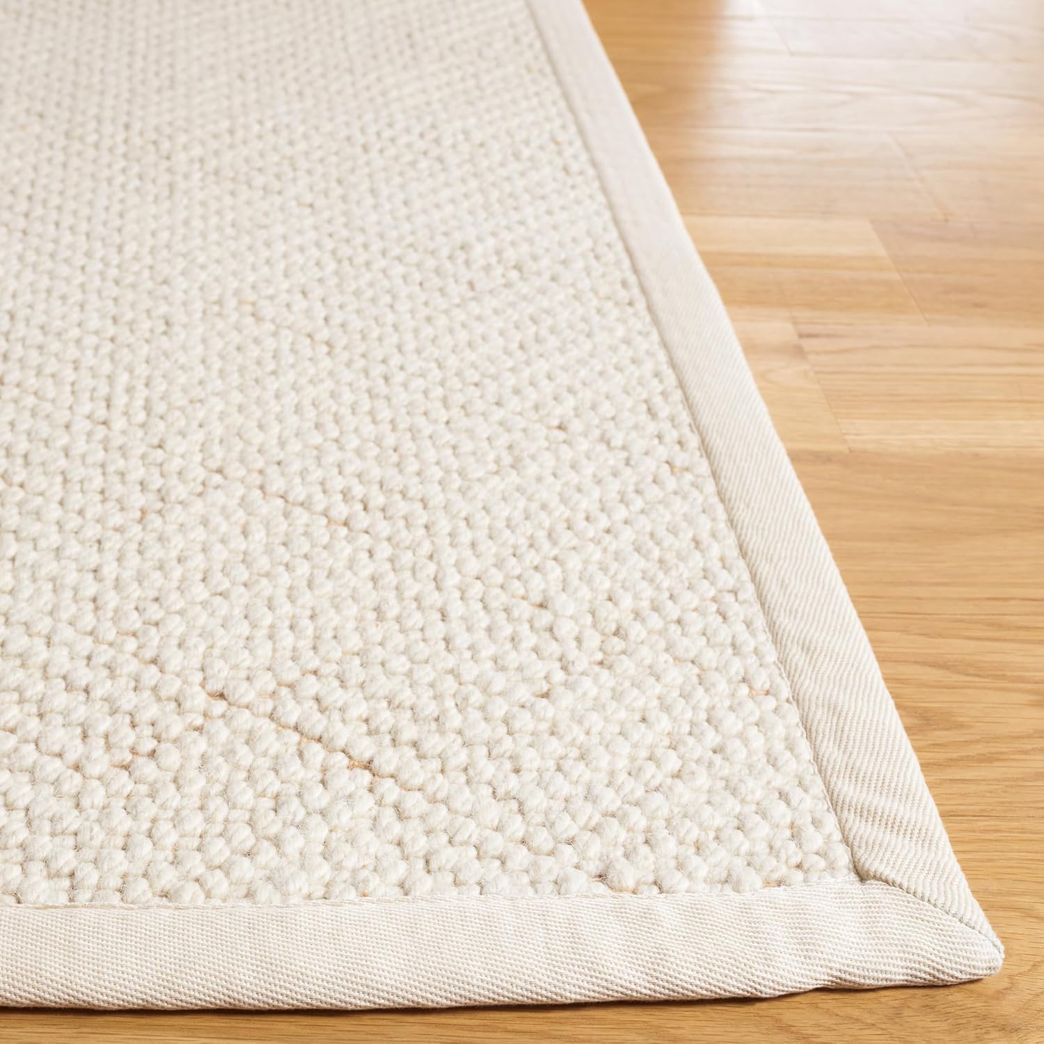 SAFAVIEH Natural Fiber Collection Area Rug - 9' x 12', Ivory, Handmade Wool & Jute, Ideal for High Traffic Areas in Living Room, Bedroom (NF487A)
