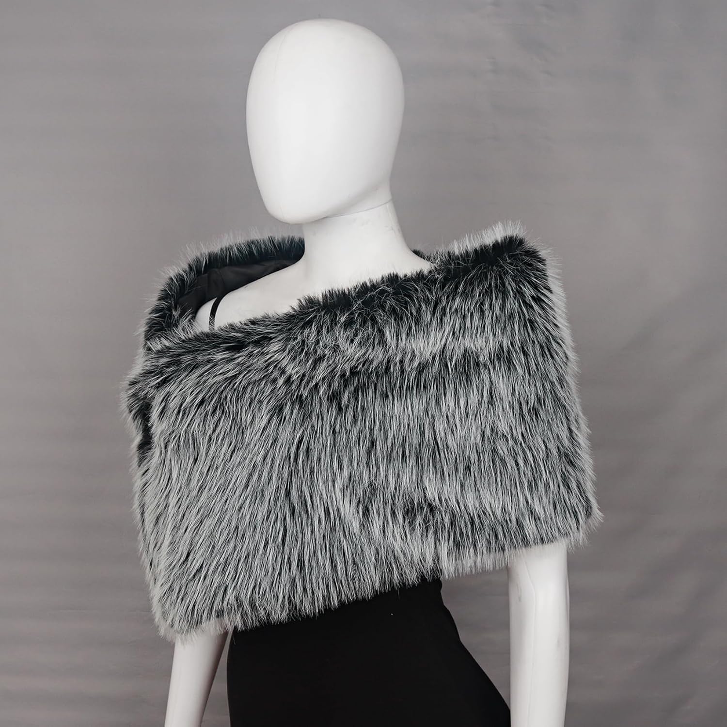 L'VOW Women Viking Faux Fur Shawl and Wrap Fur Stole with Medieval Brooch Fur Collar for LARP GoT Warrior Costume Accessories - Image 5