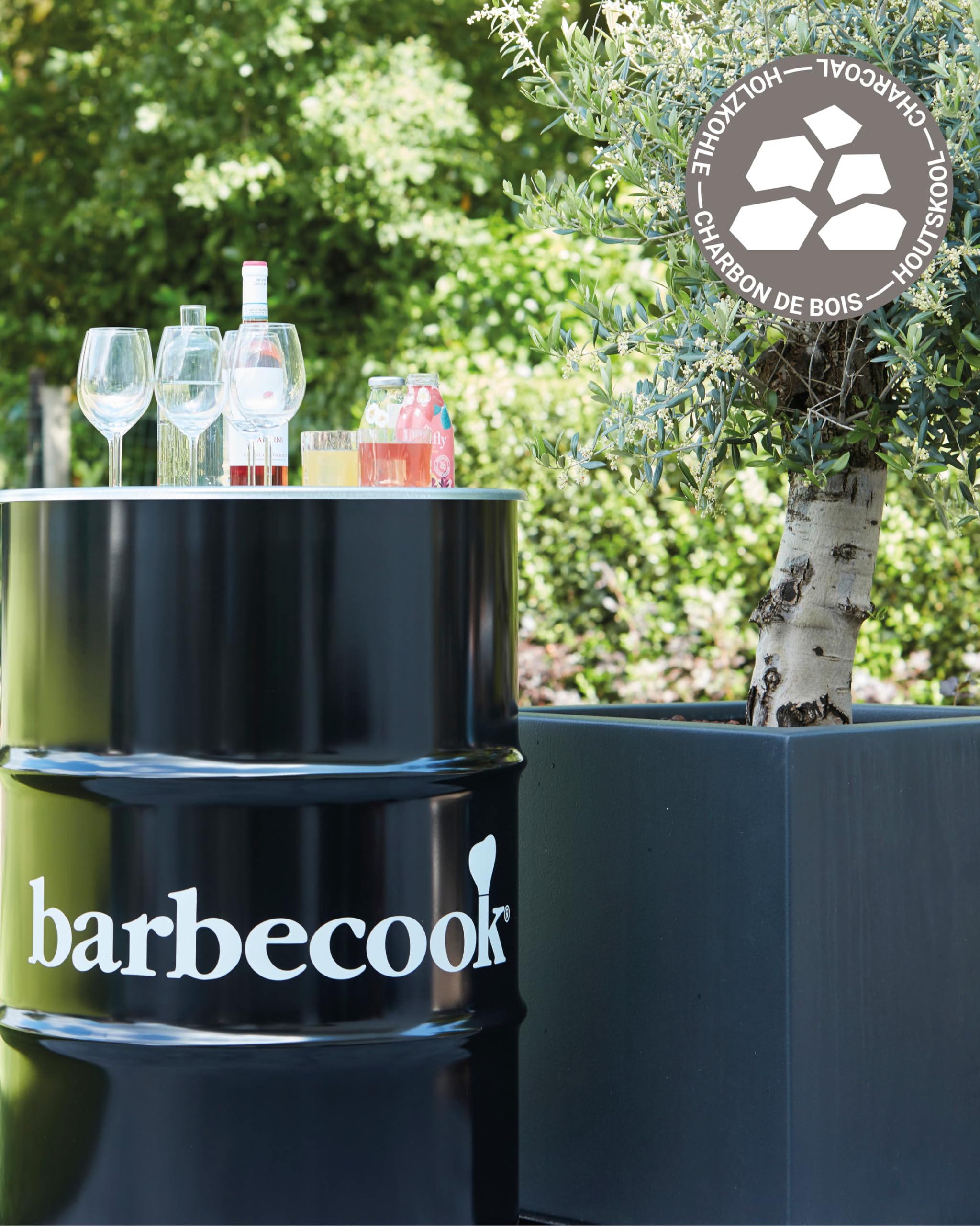 Barbecook Edson Barbecue a Carbone, Barbecue a Legna Senza Macchie di Ruggine, Anche Come Tavolo, Nero, 60 x 60 x 90 cm