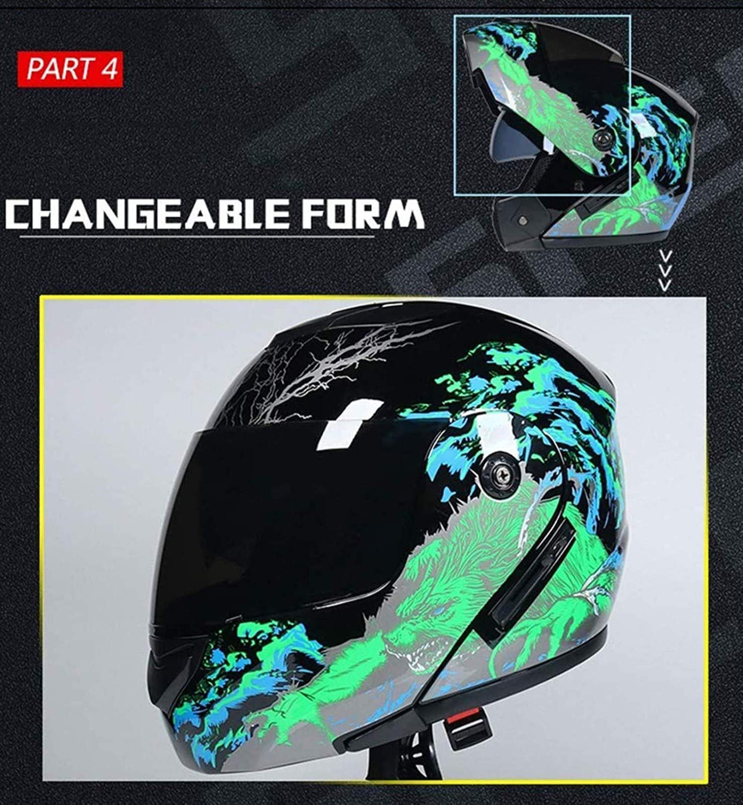 Casco De Motocicleta Plegable con Bluetooth, Doble Visera, Cara Abierta, Casco De Protección para Motocicleta, Casco Abatible Multifunción, Aprobado por ECE para Mujeres Y Adultos E,S