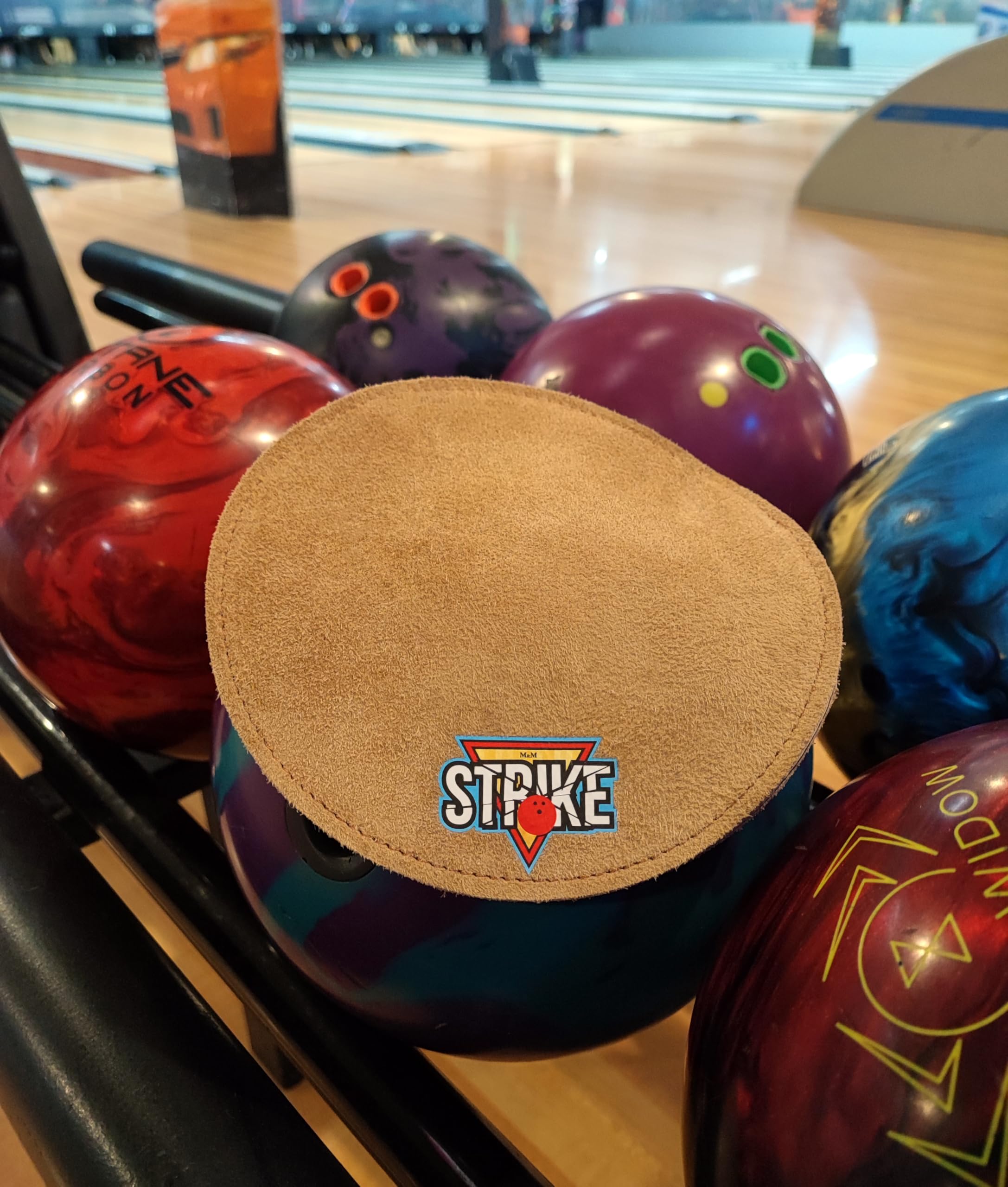 M&M Strike FARBMIX - Almohadilla de piel para bowling shammy de 2 caras (18 cm), color negro