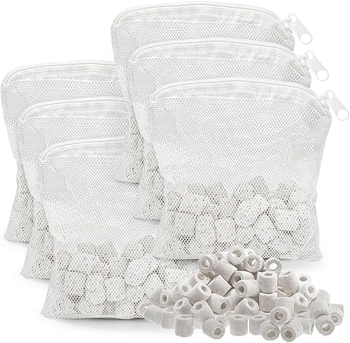 6 Pack Biomax Aquarium Filter Media Replacement for Fluval Spec, Evo and Flex Desktop Aquariums, 60g/2.1 Oz Bio Ceramic Rings Filter Media for Fish Tank, Placed in Filter Foam Block