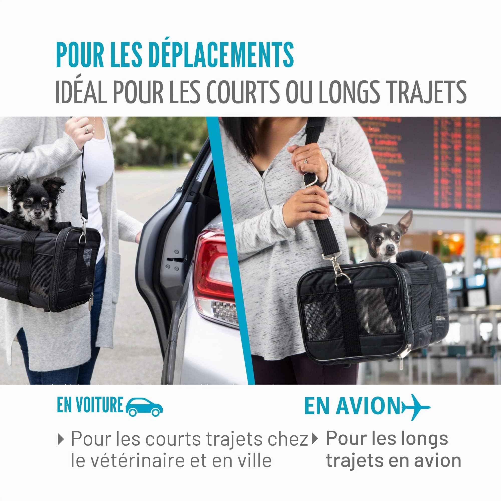 Sherpa Sac de Transport pour Animal Domestique Noir