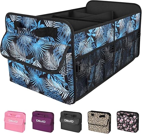 YOHOOLYO Organizador de maletero de coche para SUV 72L, gran capacidad, plegable, 4 compartimentos, accesorios de coche multicolor para