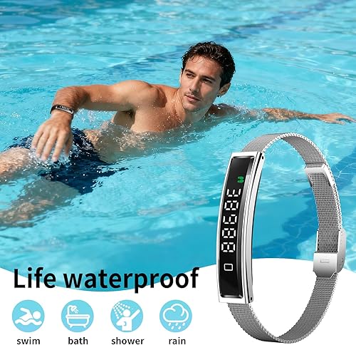 Miniatura 4 de Pulsera inteligente, seguimiento de actividad y fitness, pantalla táctil, monitor de sueño, frecuencia cardíaca, oxígeno en sangre, resistente al