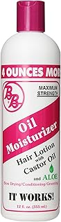 BB Oil Moisturizer, Hair Lotion With Castor Oil and Aloe, Maximum Strength, 12-Fluid Ounce