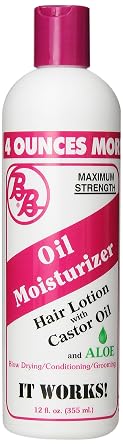 BB Oil Moisturizer, Hair Lotion With Castor Oil and Aloe, Maximum Strength, 12-Fluid Ounce