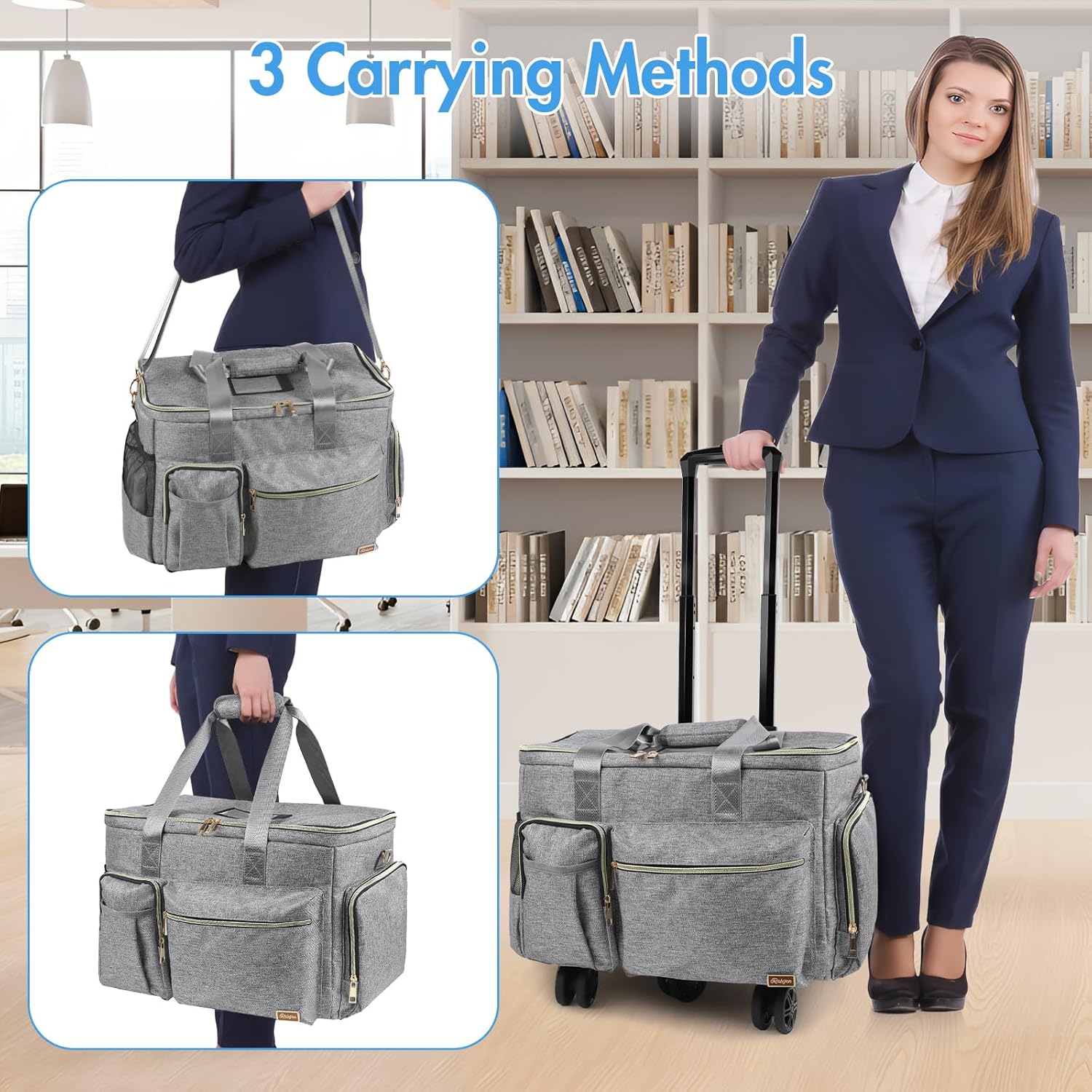 Laptop Tote Bag, Teacher Tote Bag for Women Work 15.6 inch Laptop Work Tote Bag Nurse tote bag, Insulated Pocket | Middle Size, 15.6'', Padded Laptop Sleeve, Middle Size, 15.6'', Padded Laptop Sleeve - Image 7