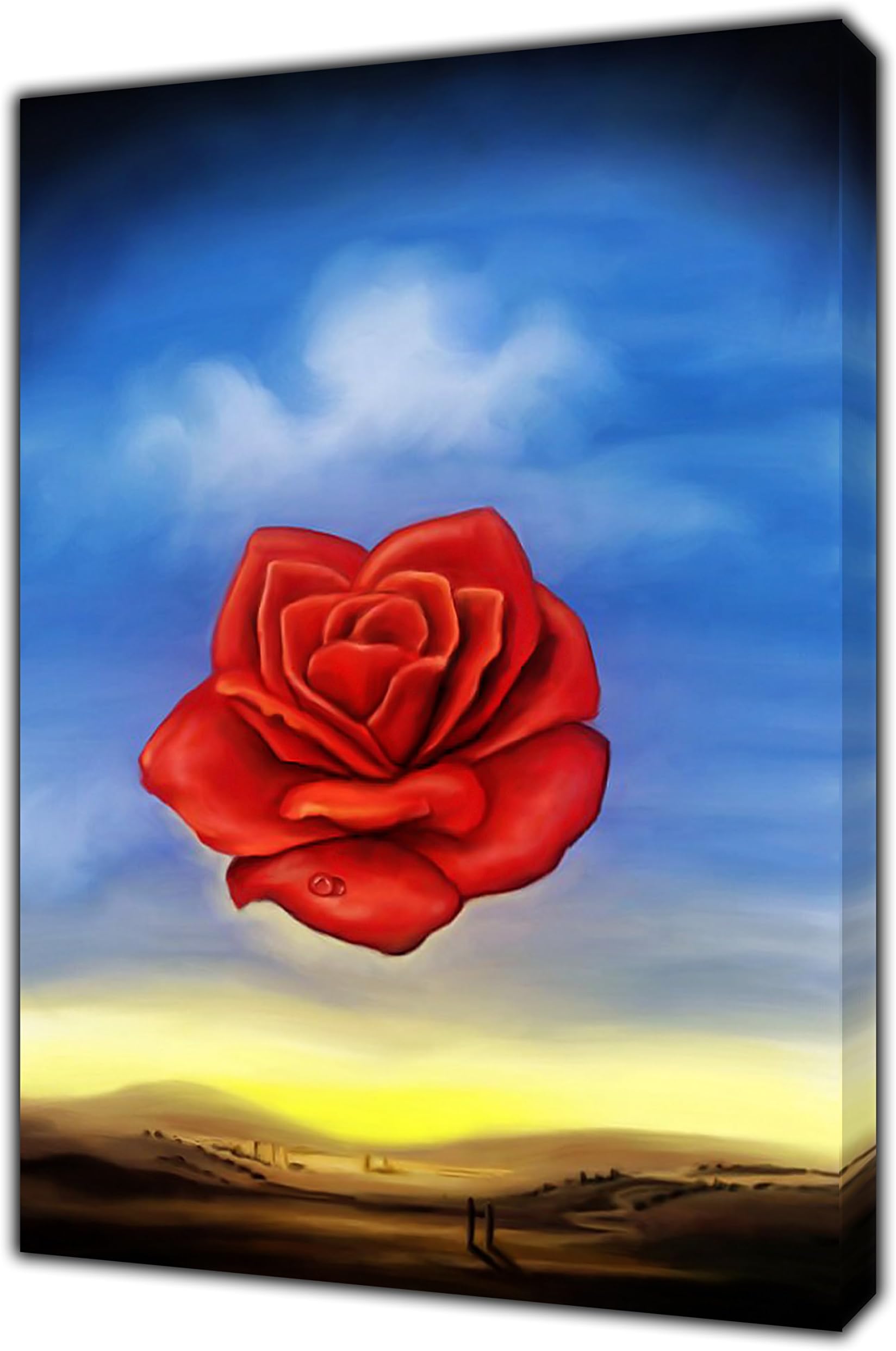 ARTSPRINTS The Meditative Rose Oil Paint By Salvador Dali Reprint On Framed Canvas Wall Art Home Decoration 24 x 20inch - 38mm depth