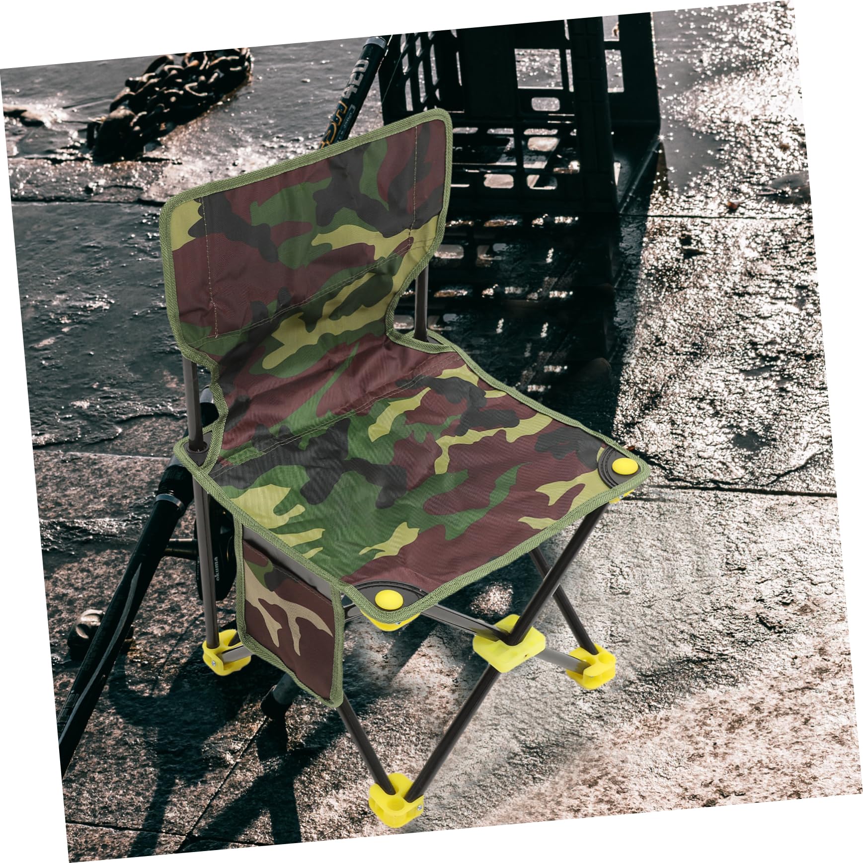 Toddmomy Outdoor Folding Fishing Chair Compact Portable Stool for Fishing Camping and BBQ Lightweight Design Easy to Carry Durable Material Seat Back Height