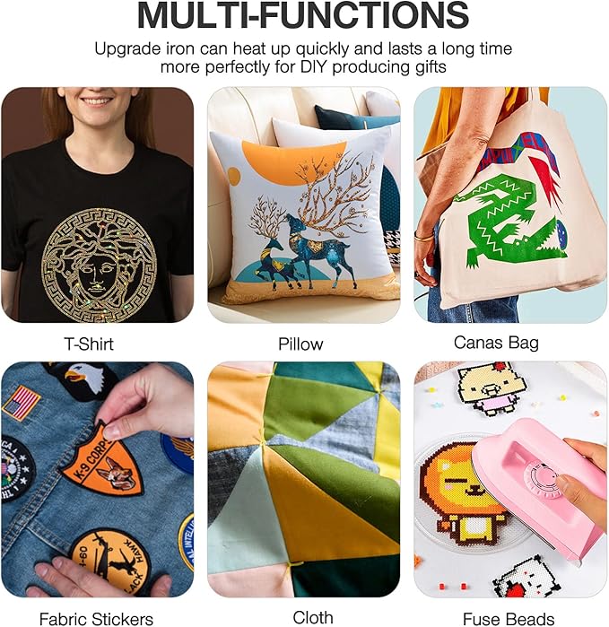 Mini plancha termofijadora portátil 400W para manualidades y camisetas miniatura 7