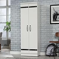 Vista 2 de Sauder HomePlus - Armario de despensa de cocina de 2 puertas, acabado blanco suave