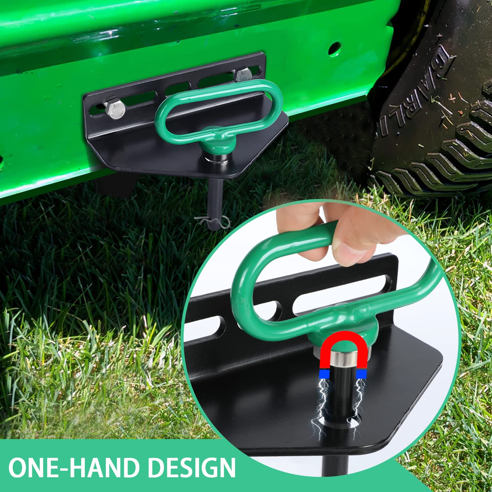 Eapele Zero Turn Mower Trailer Hitch and Magnetic Hitch Pin, Heavy Duty 10GA Steel 3/4inch Pin Hole for Most of ZTR