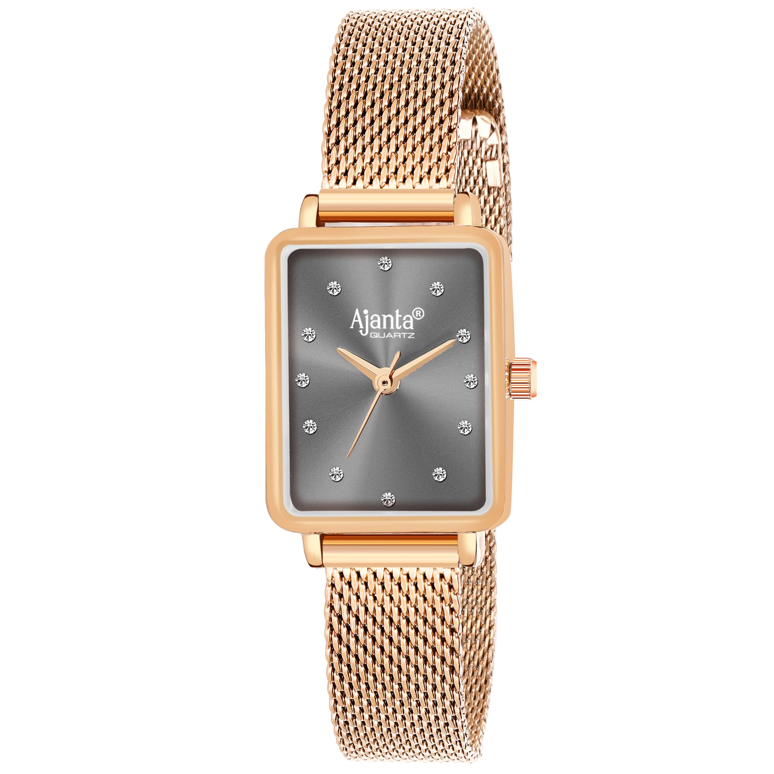 Ajanta Quartz Newly Launched Rose Gold - Grey Metal Strap Japanese Quartz Premium Analog Watch for Women (B0D37KNGVZ) Amazon Price History, Amazon Price Tracker